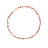 14K rose gold stretch bracelet with 3mm diamond-cut moon bead links thumbnail 1