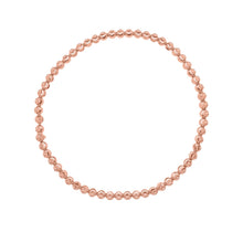 14K Rose Gold Diamond Cut Stretchable Moon Cut Bead Bracelet (3.00 mm)