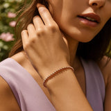 14K Rose Gold Diamond Cut Stretchable Moon Cut Bead Bracelet (3.00 mm) thumbnail 5