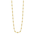 14K yellow gold beaded layering necklace with round gold Saturn beads