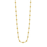 14K yellow gold beaded layering necklace with round gold Saturn beads thumbnail 1