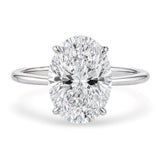 5 Carat Oval Lab Grown IGI G/VS1 Diamond Solitaire Ring in 14K White Gold thumbnail 2