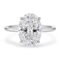 5 Carat Oval Lab Grown IGI G/VS1 Diamond Solitaire Ring in 14K White Gold