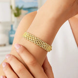 Panther Link Medium Bracelet in 14K Yellow Gold (9.60 mm) thumbnail 4