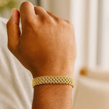 Panther Link Medium Bracelet in 14K Yellow Gold (9.60 mm) thumbnail 5