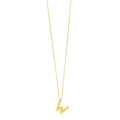 14K yellow gold initial W pendant with polished letter face