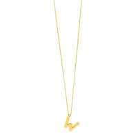 14K Yellow Gold Helium Initial W Pendant