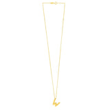 14K Yellow Gold Helium Initial W Pendant thumbnail 2
