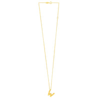 14K Yellow Gold Helium Initial W Pendant