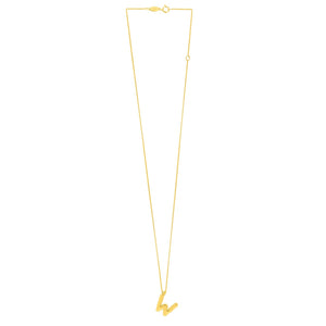 14K Yellow Gold Helium Initial W Pendant