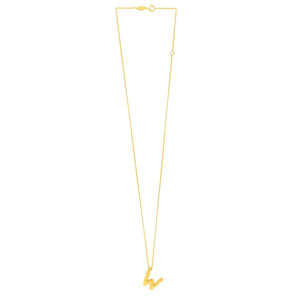 14K Yellow Gold Helium Initial W Pendant