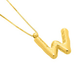 14K Yellow Gold Helium Initial W Pendant thumbnail 3