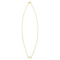 14K yellow gold hexagon necklace with pear mother of pearl stone