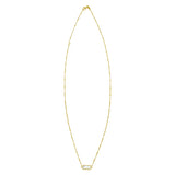 14K yellow gold hexagon necklace with pear mother of pearl stone thumbnail 1