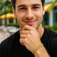 14k Yellow Gold Miami Cuban Semi Solid Bracelet (8.00 mm)