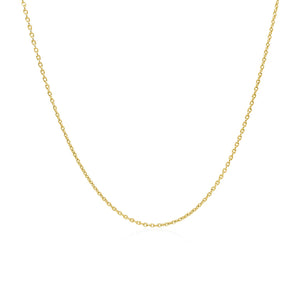 18k Yellow Gold Round Cable Link Chain (0.97 mm)