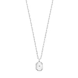 925 sterling silver octagonal star locket necklace with cubic zirconia stones thumbnail 1