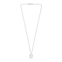 Sterling Silver Rhodium Plated Cubic Zirconia Octagonal Star Locket Necklace