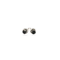 14K white gold studs with 2 faceted black cubic zirconia stones