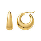 Medium Tapered Hoop Earrings in 14K Yellow Gold thumbnail 2