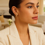 Medium Tapered Hoop Earrings in 14K Yellow Gold thumbnail 3