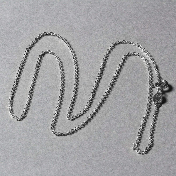 18k White Gold Diamond Cut Cable Link Chain (1.10 mm)