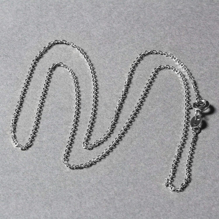 18k White Gold Diamond Cut Cable Link Chain (1.10 mm)