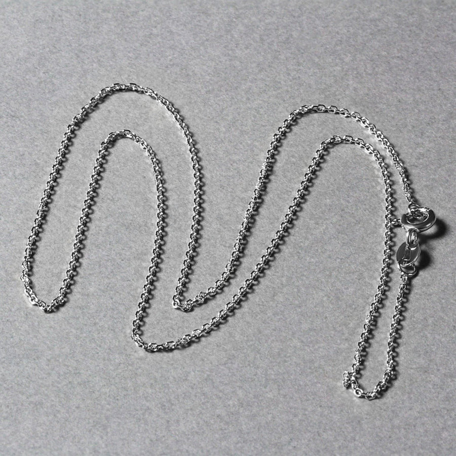 18k White Gold Diamond Cut Cable Link Chain (1.10 mm)
