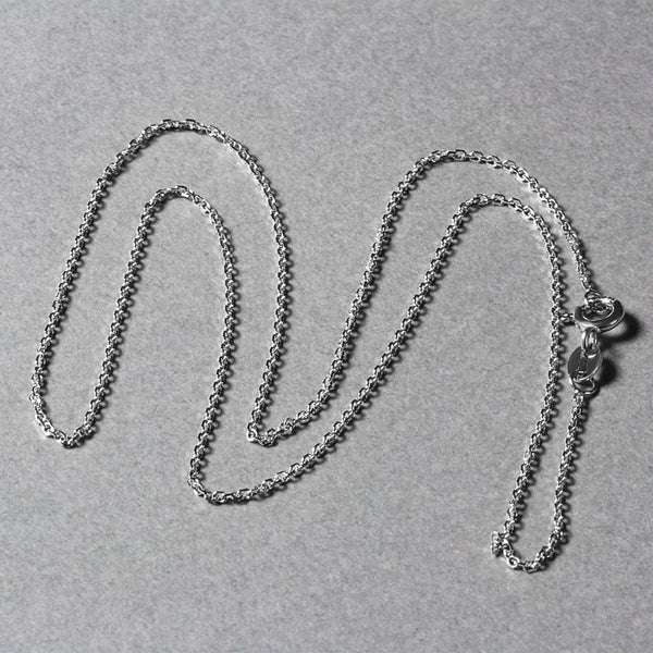 18k White Gold Diamond Cut Cable Link Chain (1.10 mm)
