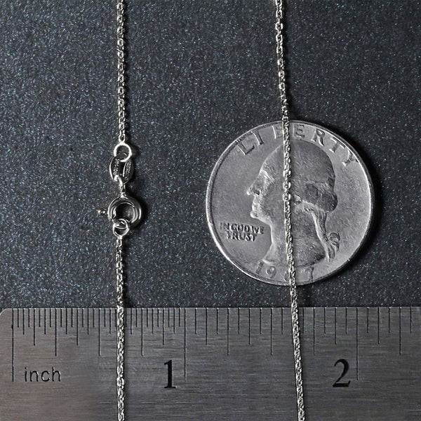 18k White Gold Diamond Cut Cable Link Chain (1.10 mm)