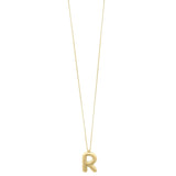 14K Yellow Gold Helium Initial R Pendant thumbnail 1