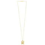 14K Yellow Gold Helium Initial R Pendant thumbnail 2