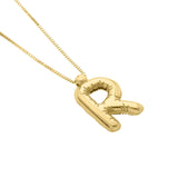 14K Yellow Gold Helium Initial R Pendant thumbnail 3