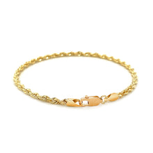 Load image into Gallery viewer, 10k Yellow Gold Solid Diamond Cut Rope Bracelet (2.75 mm)