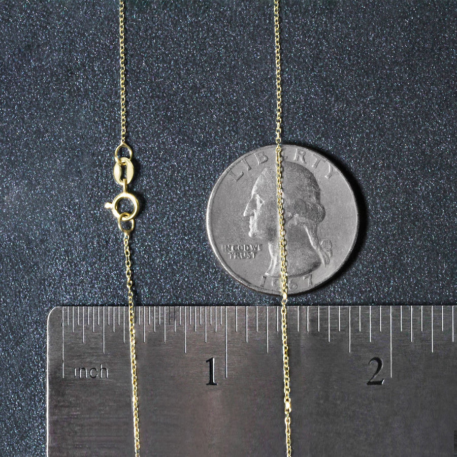 14k Yellow Gold Diamond Cut Cable Link Chain (0.87 mm)