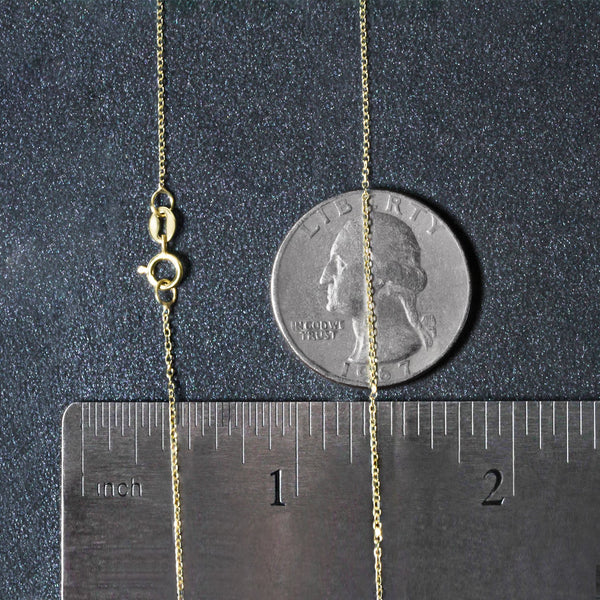 14k Yellow Gold Diamond Cut Cable Link Chain (0.87 mm)