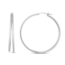 Sterling Silver Double Row Split Skinny Hoop Earrings