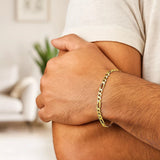 10k Yellow Gold Link Figaro Bracelet (3.70 mm) thumbnail 2
