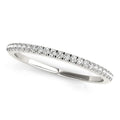 14K white gold ring with pave-set round diamond stones
