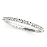 14K white gold ring with pave-set round diamond stones thumbnail 1
