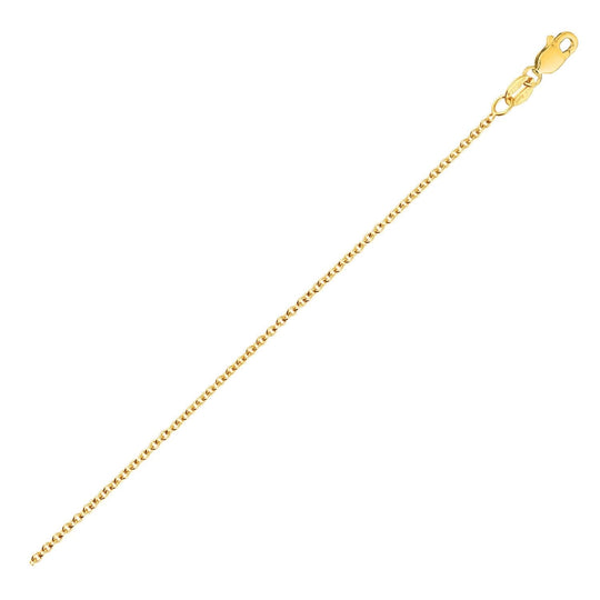 14k Yellow Gold Round Cable Link Chain (2.4 mm)