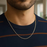 14k Yellow Gold Round Cable Link Chain (2.4 mm) thumbnail 4