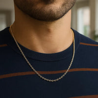 14k Yellow Gold Round Cable Link Chain (2.4 mm)