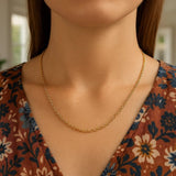 14k Yellow Gold Round Cable Link Chain (2.4 mm) thumbnail 5