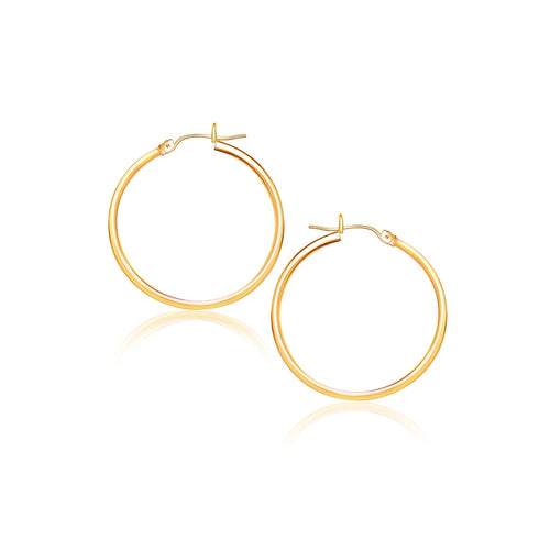 10k Yellow Gold Polished Hoop Earrings (2x40 mm)