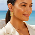 10K yellow gold polished hoop earrings, 2x40 mm, no stones
