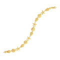 10K yellow gold sea life link bracelet with secure clasp