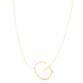 14K yellow gold large initial G pendant necklace with polished finish