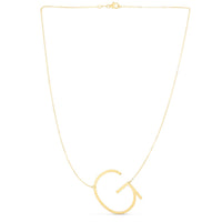 14K Yellow Gold Yours Truly Large Initial G Necklace