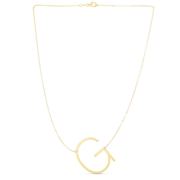 14K Yellow Gold Yours Truly Large Initial G Necklace